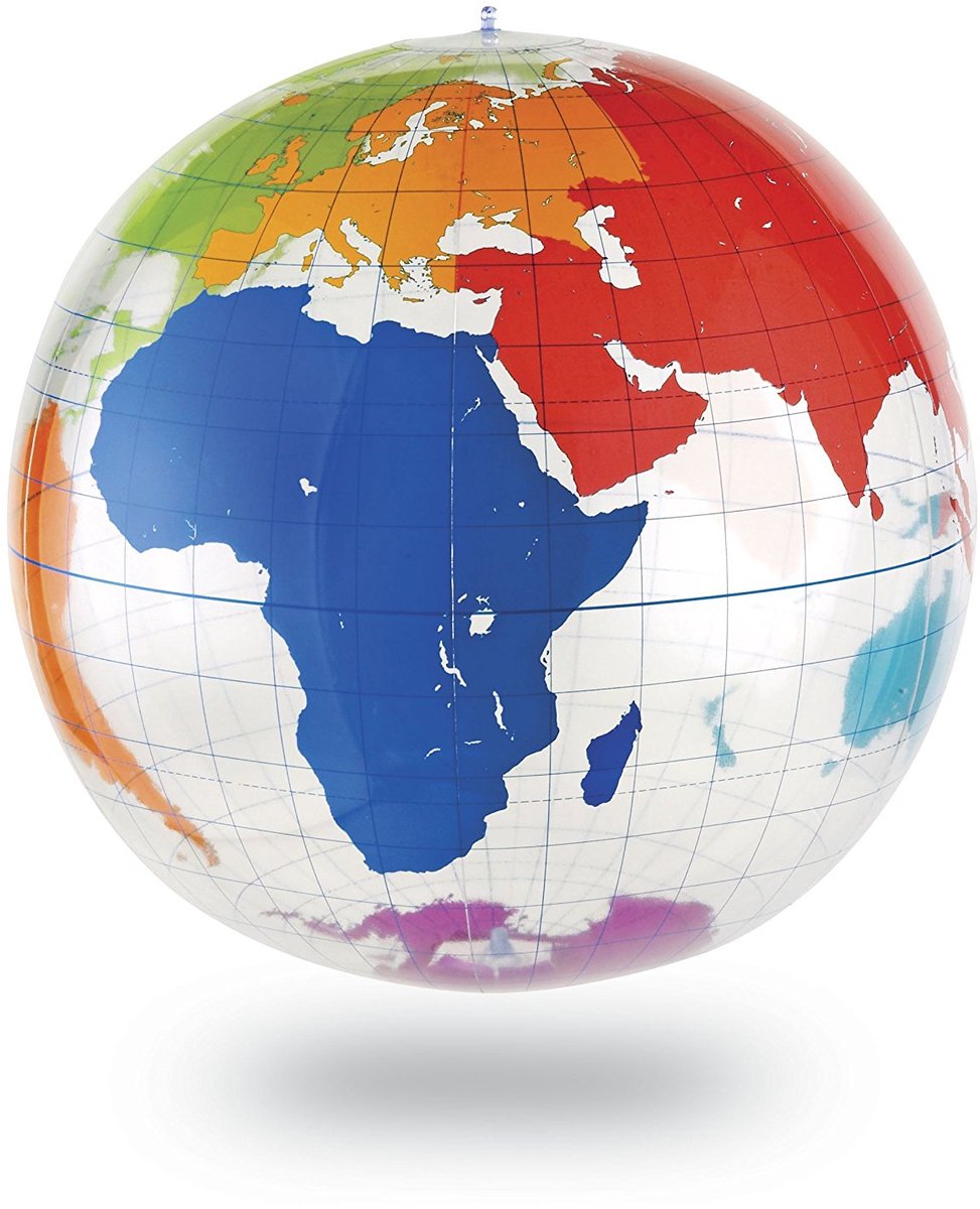 Mappamondo gonfiabile scrivibile con risorse didattiche (68,5 cm) - 3+