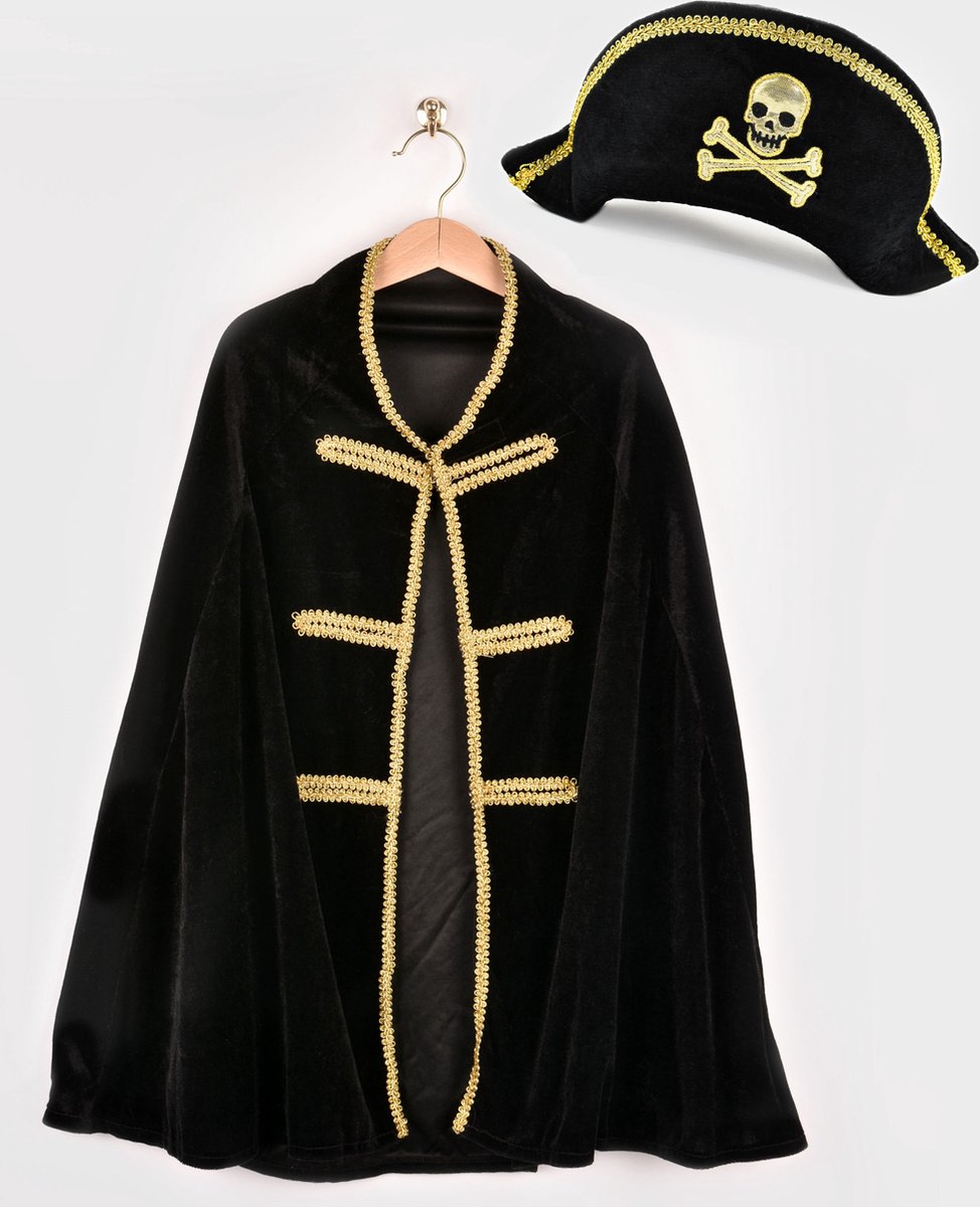 Den Goda Fen mantello e cappello da pirata set da vestire 98-128 costume da pirata.