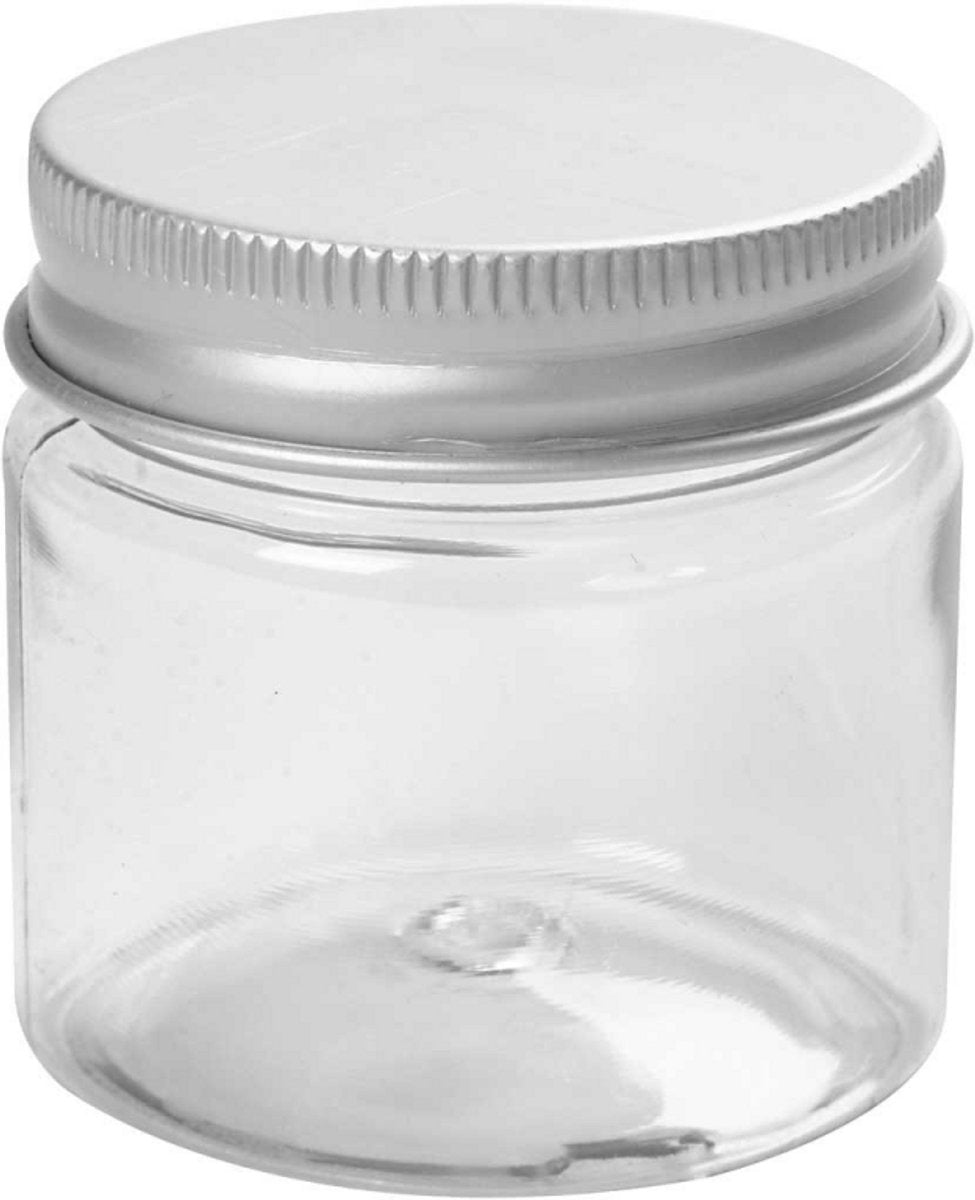 Vaso Creative Company con tappo a vite, h: 45 mm, d 44 mm, 50 ml, 10 pezzi 1 scatola