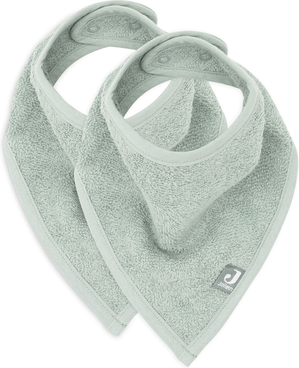 Jollein babero bandana verde ceniza (pack de 2)