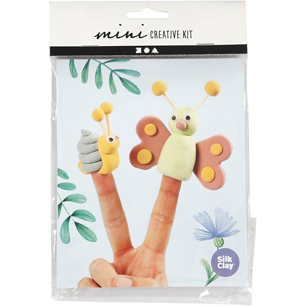Mini kit creativo in Silk Clay, marionette da dito, 1 scatola