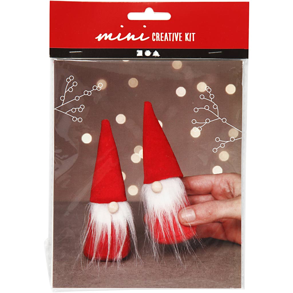Creativ company mini kit creativo, gnomo navideño, h: 12 cm, rojo, 1 caja