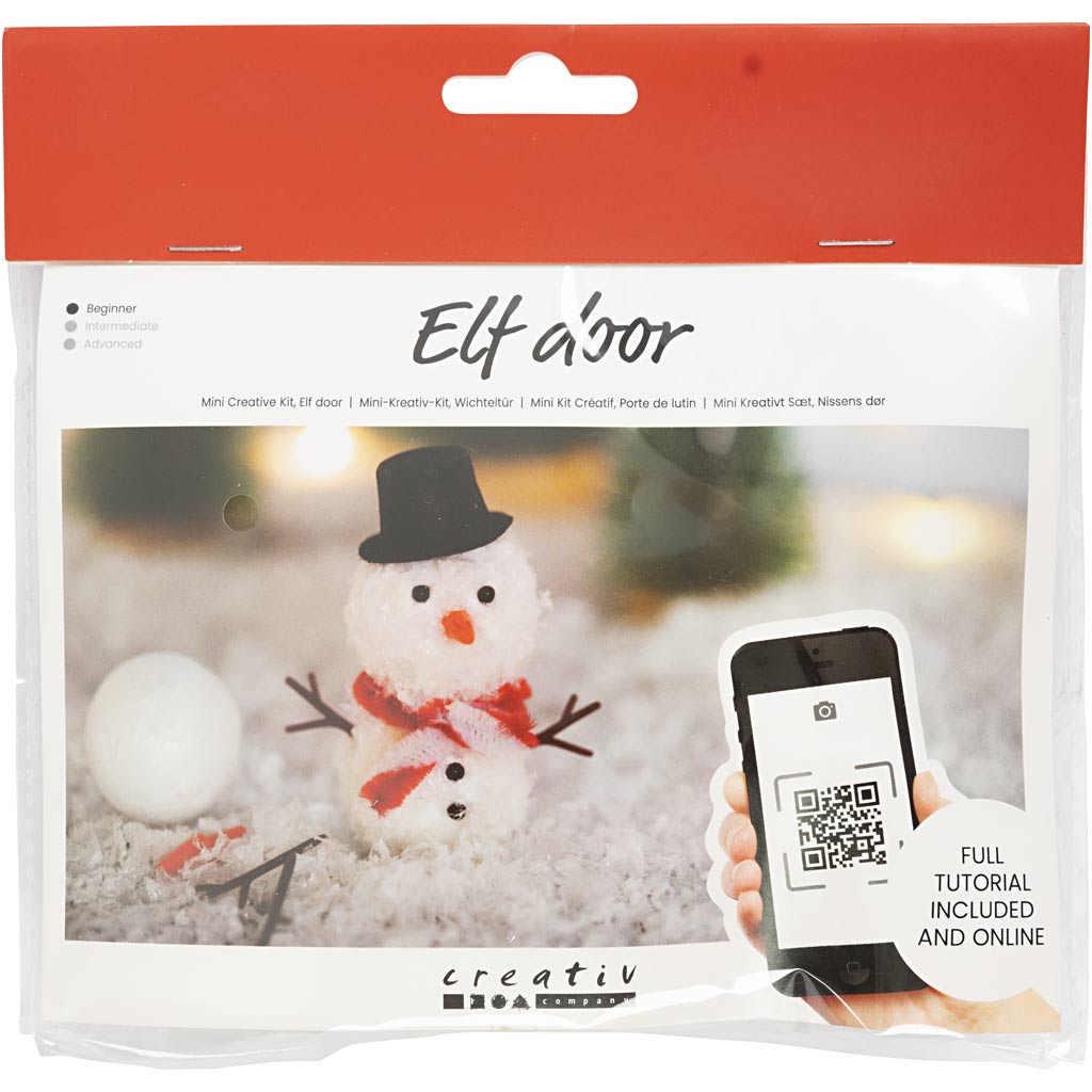 Creativ Company Mini Hobby Set Puerta de Gnomo, Muñeco de Nieve, 1 Caja