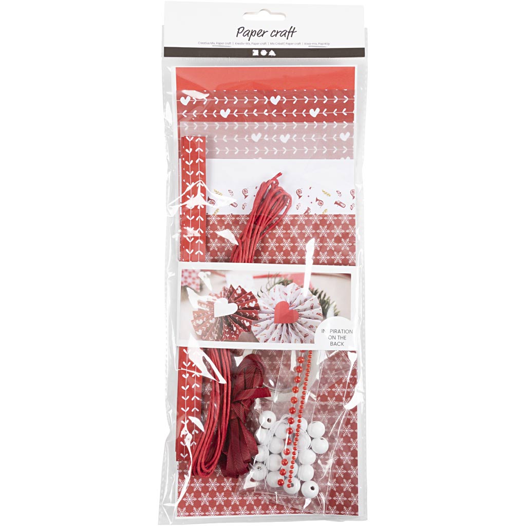 Creativ company mix creativo, taglio carta, rosso, bianco, 1 scatola