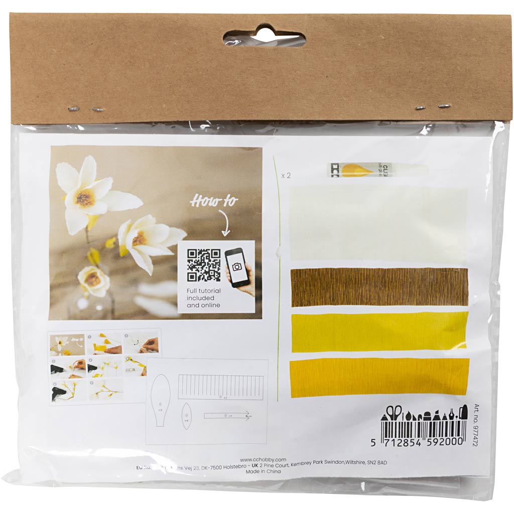 Creativ company mini hobby set papel crepé, rama de magnolia, ratio de crepé: 180%, 1 caja
