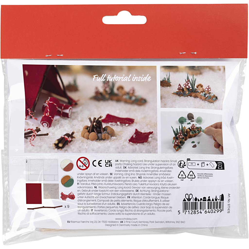 Creativ company mini hobby set puerta de gnomo, camping, 1 caja