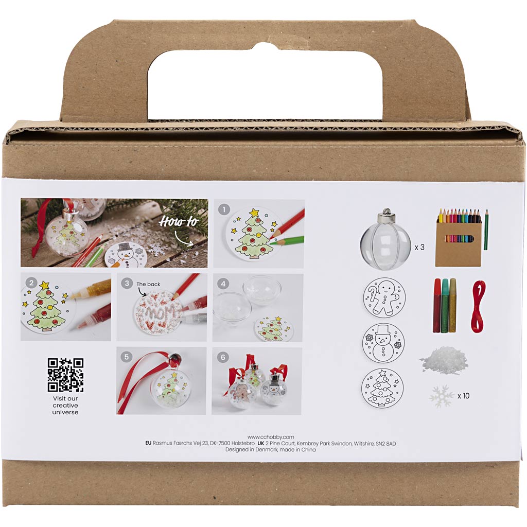 Creativ Company Mini Hobby Set Bolas de Navidad, Dibujo, 1 Caja
