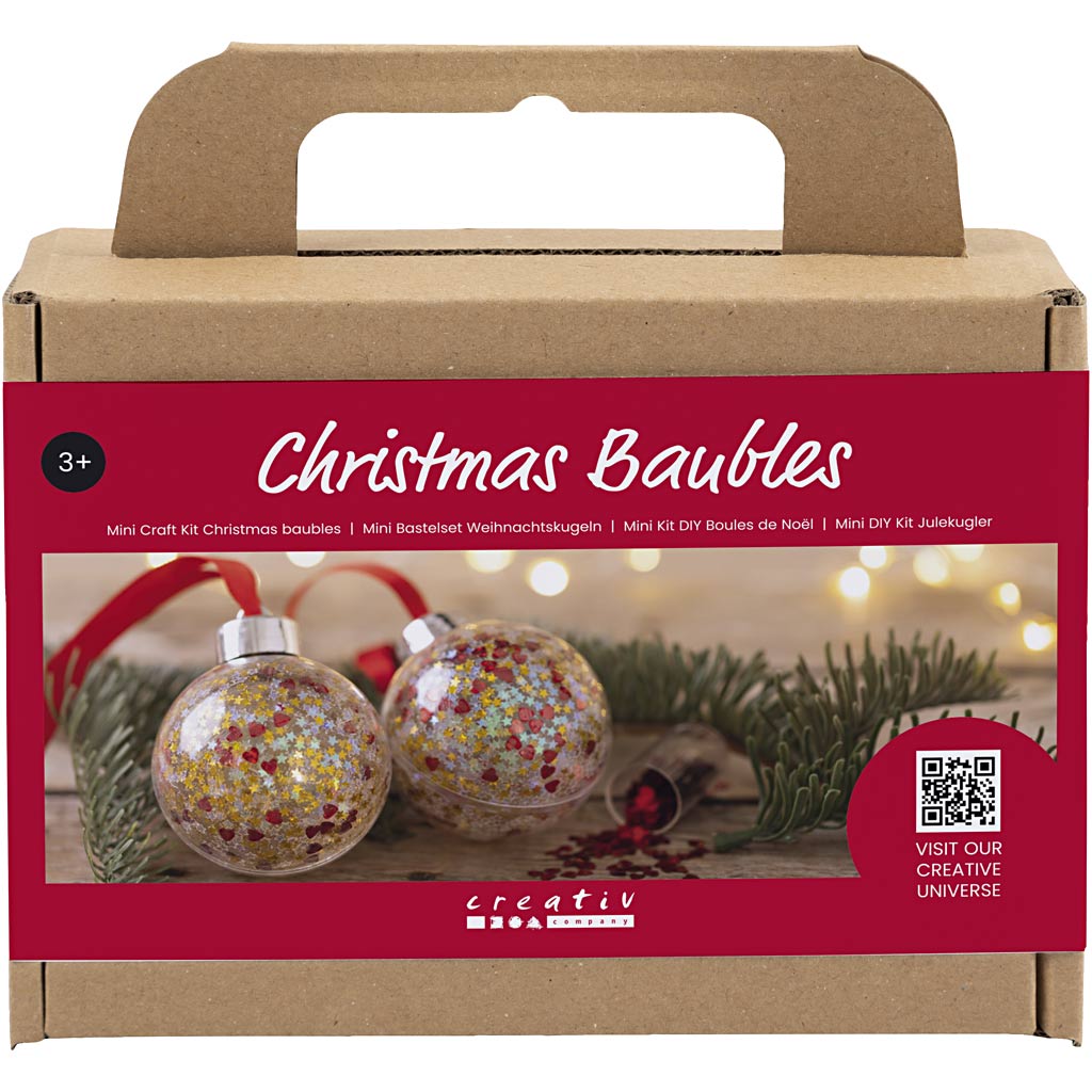 Creativ Company Mini Hobby Set Bolas navideñas, lentejuelas, 1 caja
