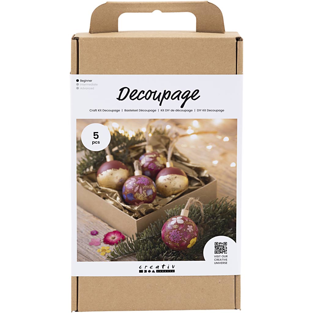 Set hobby per decoupage Creativ Company, fiori secchi, rosso Natale, 1 scatola