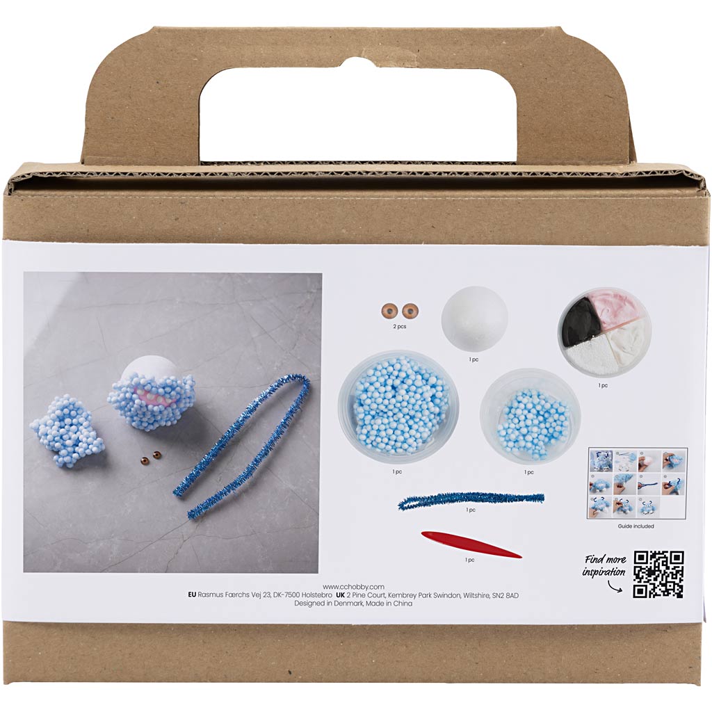Creativ company mini set de hobby para esculpir, monster bobby, azul claro, 1 caja