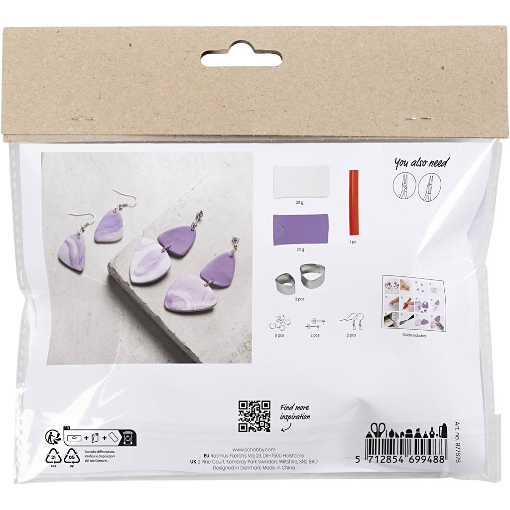Creativ compañía mini pendientes de joyería hobbyset morado
