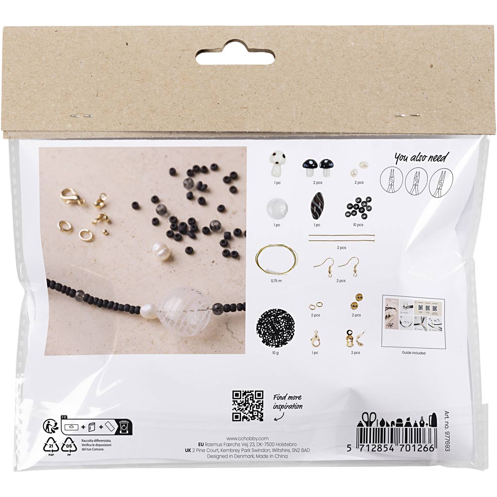 Mini set hobby di Creativ Company, collana fantastica, armonia nera, 1 scatola
