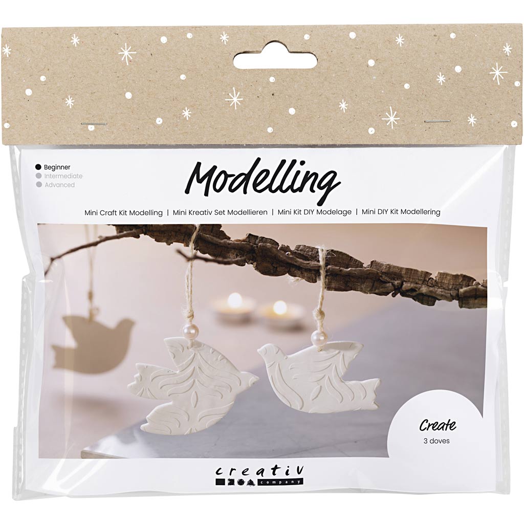 Mini set hobby per scultura Creativ Company, piccioni, bianco sporco, 1 scatola