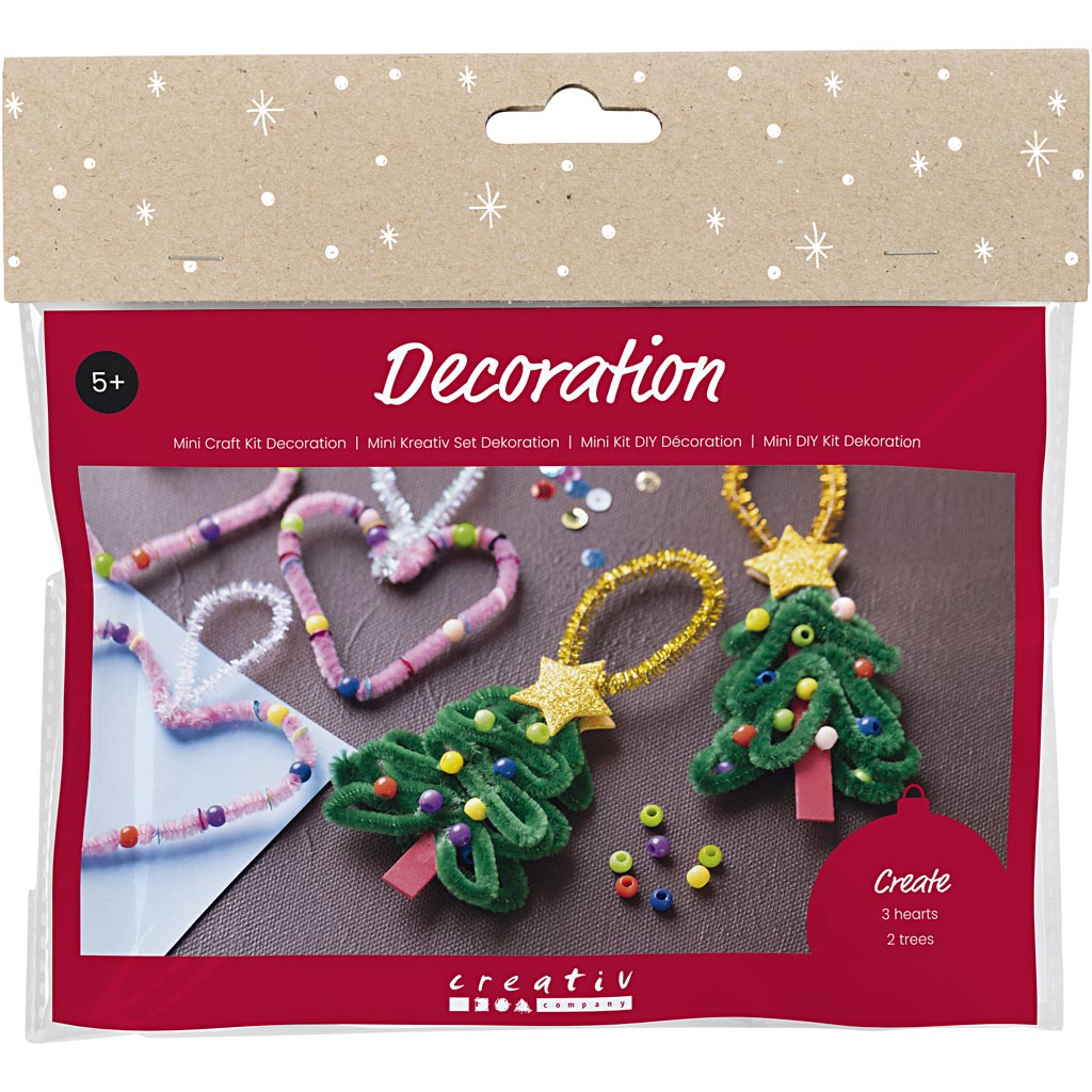 Mini set hobby Creative Company, decorazioni, cuori e alberi di Natale, 1 scatola