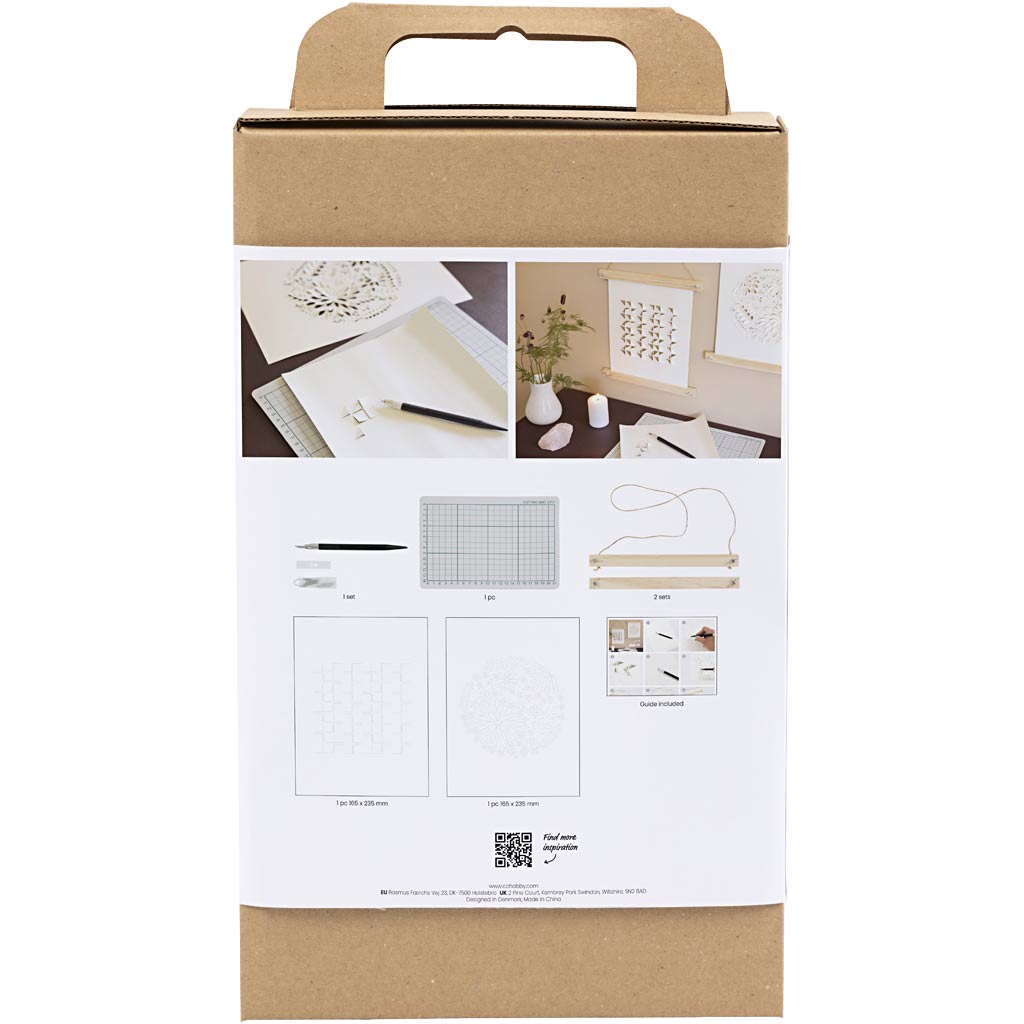 Creativ Company hobby set paper art, grucce di carta, bianco sporco, 1 scatola