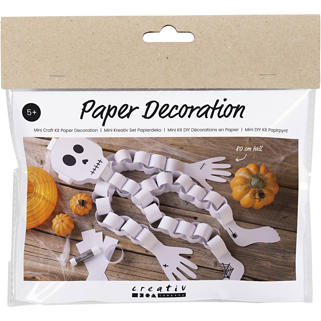 Creativ Company mini set hobby decorazioni di carta, scheletro, bianco e nero, 1 scatola