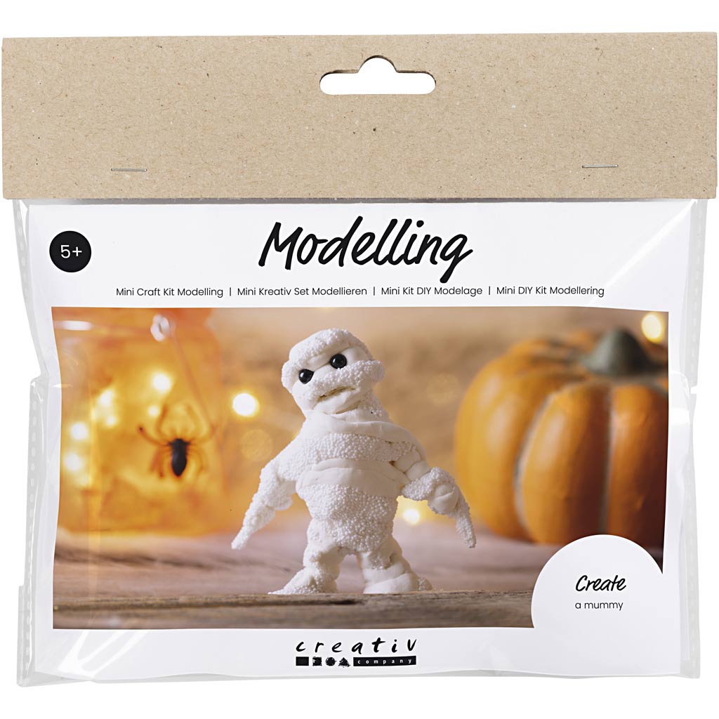 Creativ Company Mini Hobby Set Modelado, Momia, Blanco, 1 Caja