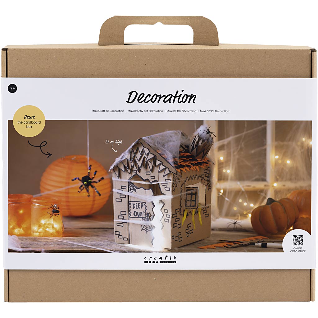 Creativ company maxi hobby set decoración, casa embrujada, negro, marrón claro, naranja, 1 caja
