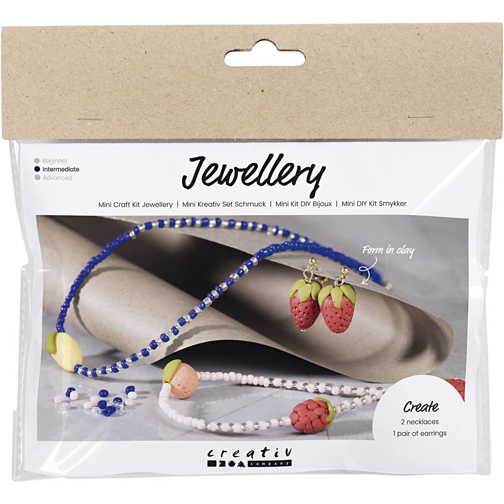 Mini set hobby di Creativ Company, gioielli, collana e orecchini, blu reale, 1 scatola