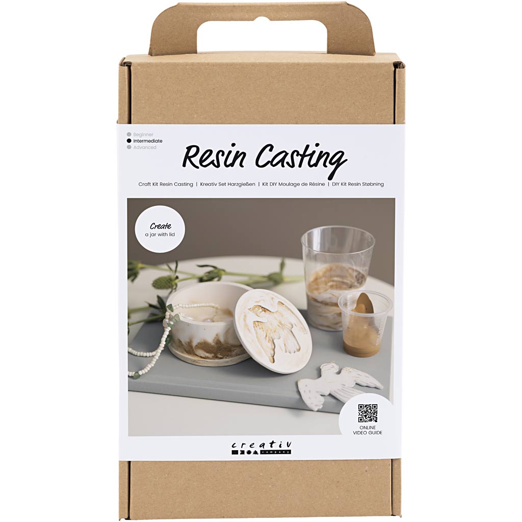 Set hobby Creative Company in resina colata, barattolo con coperchio, beige, bianco sporco, 1 scatola