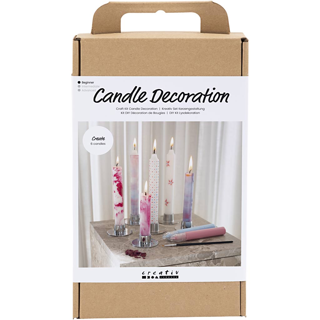 Set hobby Creative Company candele decorative, candele a punta decorate, bianco, 1 scatola