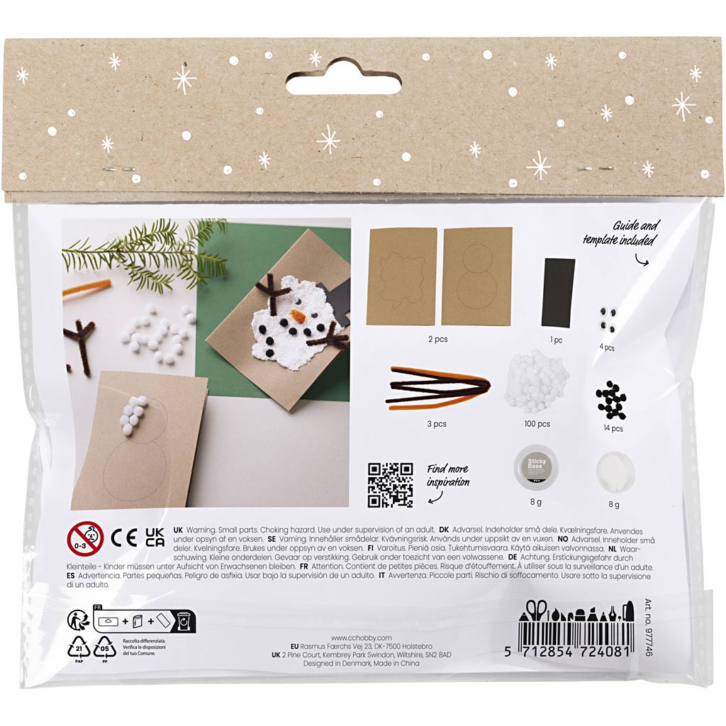 Https: www.cchobby.nl mini-hobbyset-decoratie-kerstkaarten-met-sneeuwpoppen-zwart-bruin-mid-oranje-wit-1-doos