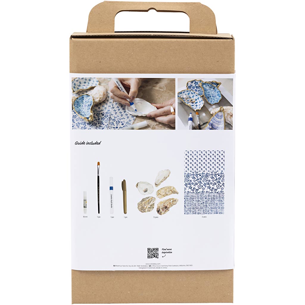 Creativ company hobby set decoupage, oyster shells, blue, 1 box