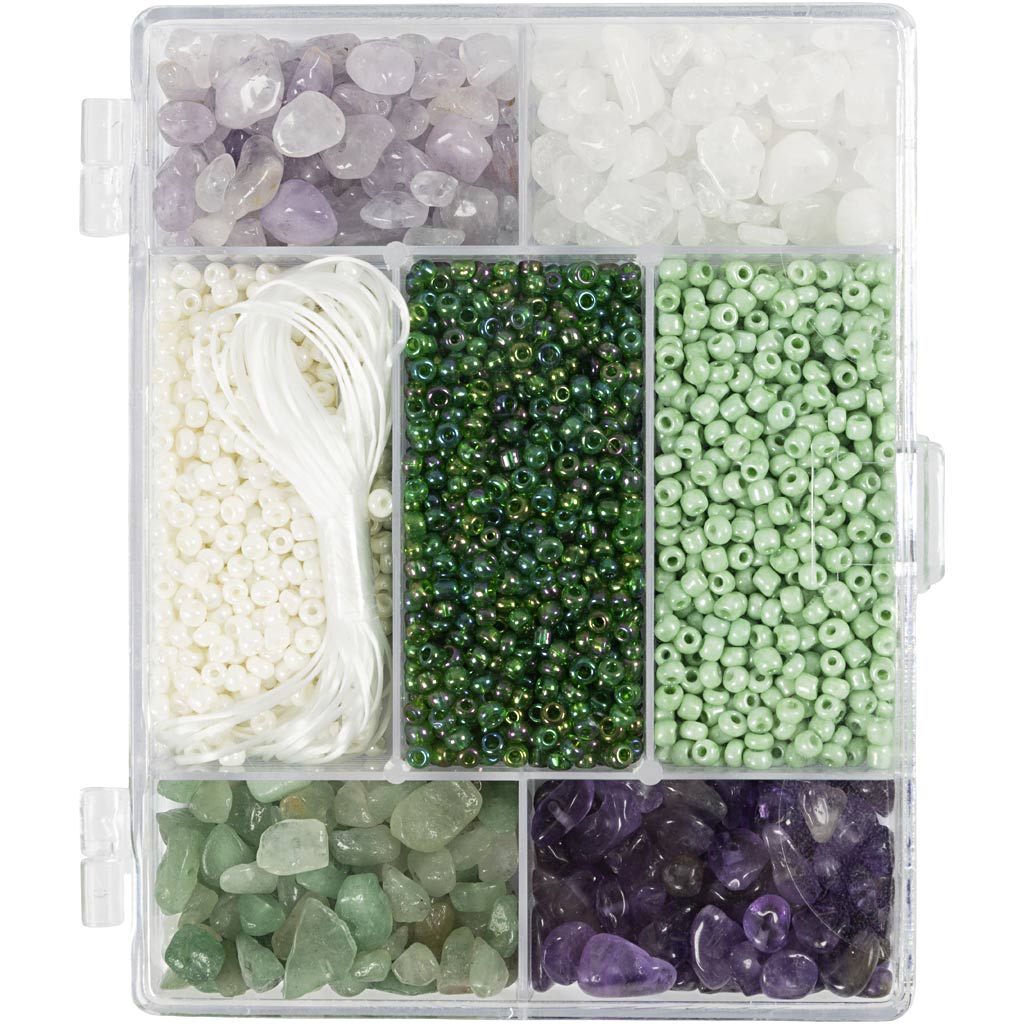 Scatola creativa per gioielli della Creativ Company, cristalli, misura 2,6-10 mm, misura del foro 0,8-1,2 mm, ca. 2460 pezzi, colori vari, 1 scatola