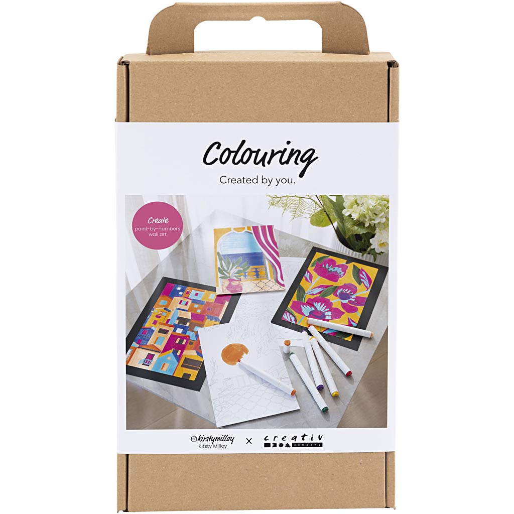 Set hobby Creative Company colori, pittura con numeri, evidenziatori, 1 scatola
