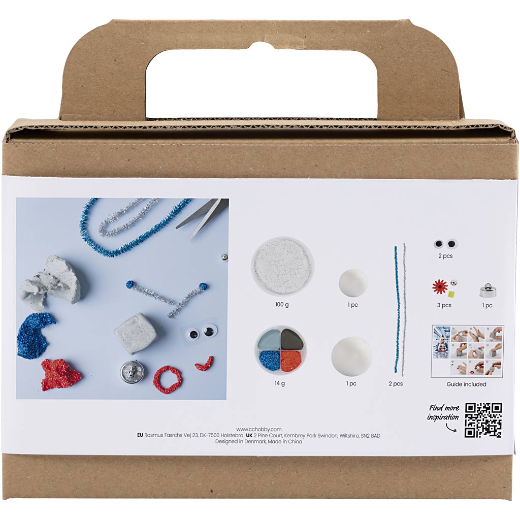 Mini set hobby per scultura Creativ Company, robot, blu, grigio, rosso, 1 scatola
