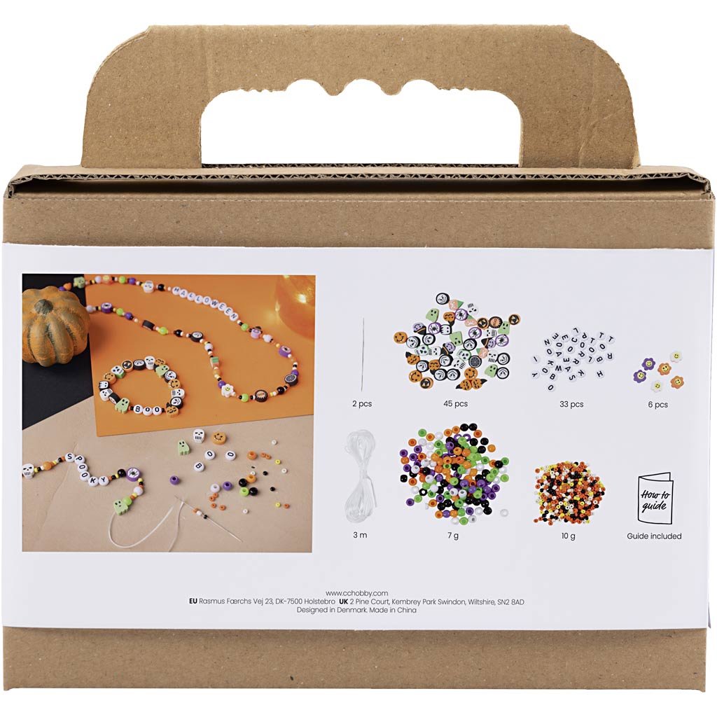 Mini set hobby di Creativ Company, gioielli, collane e braccialetti, colori di Halloween, 1 scatola