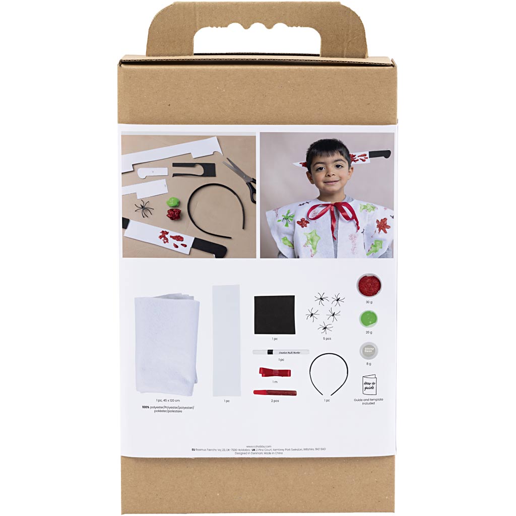 Set hobby Creativ Company costumi inquietanti, mantello e fascia per capelli, vari colori, 1 scatola