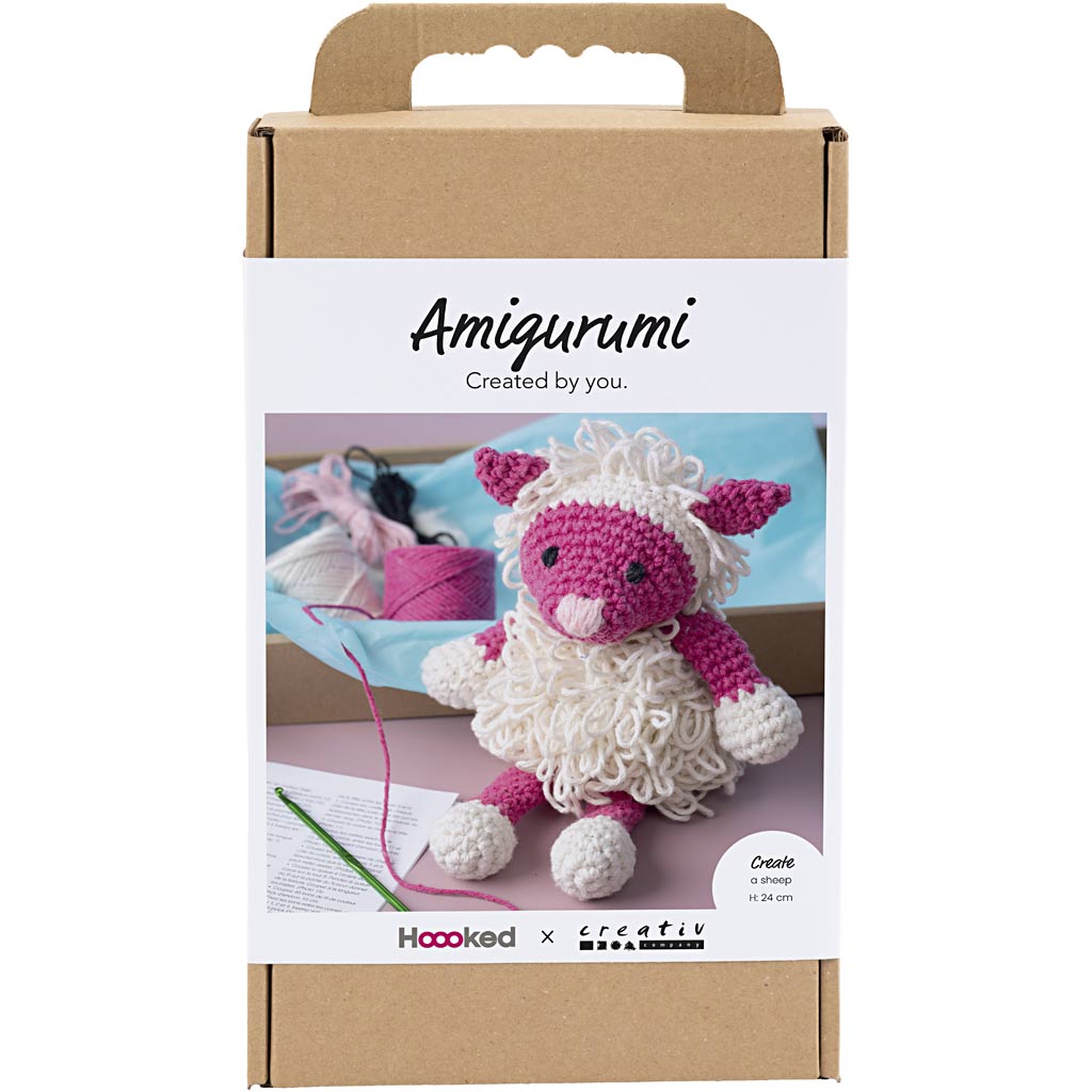 Set hobby Creativ Company amigurumi, pecora, rosa, bianco sporco, 1 scatola