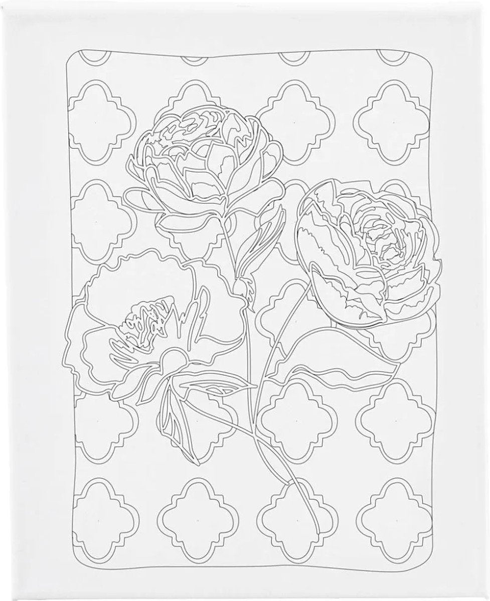Creativ company lienzo para pintar con estampado, rosas, dia: 1,6 cm, medidas 24x30 cm, 360 gr, 1 unidad