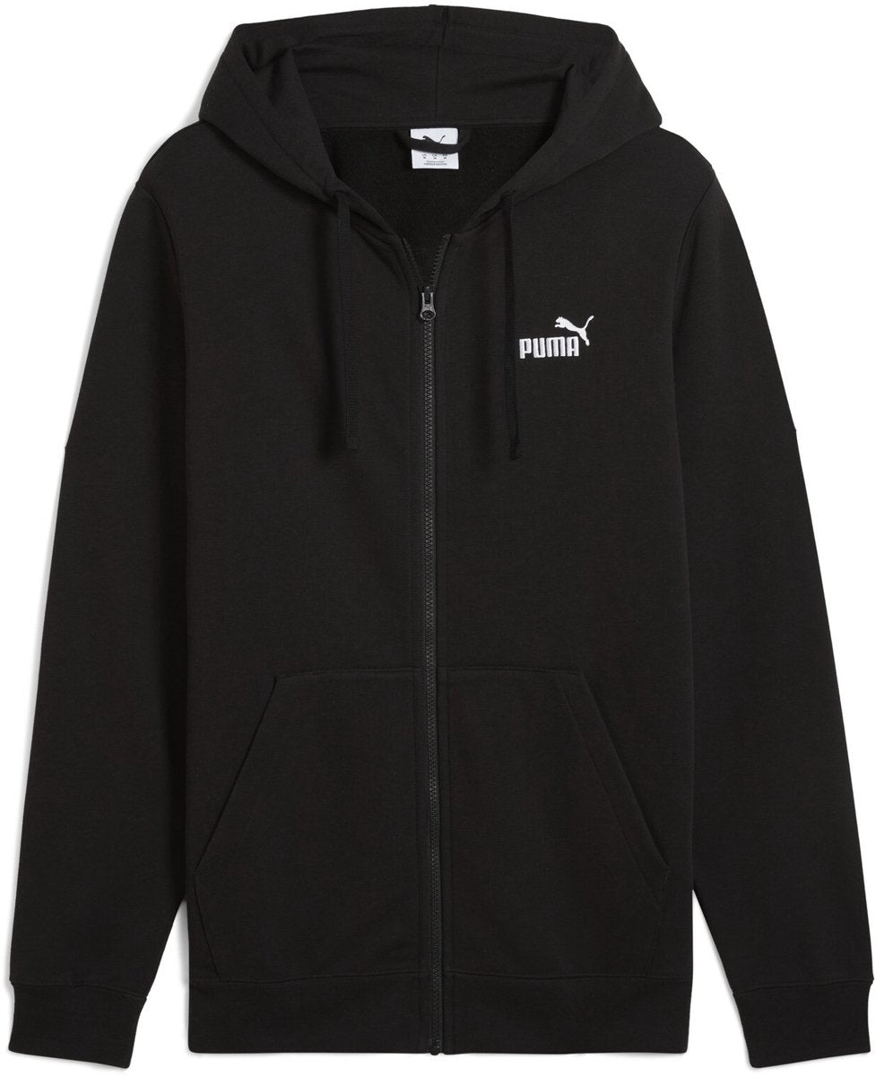 Puma ess n. 1 maglione da uomo con cappuccio e zip intera con logo - nero
