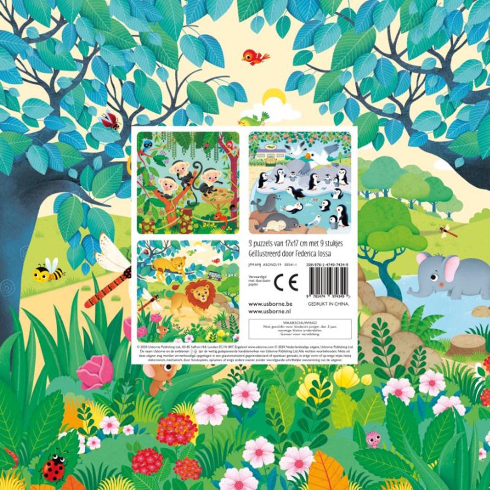 Libro con 3 rompecabezas, el zoológico. 3+