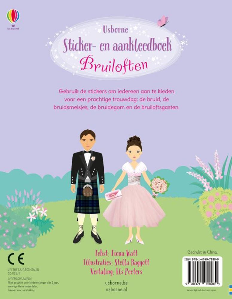 Libro di adesivi e travestimenti per matrimoni. 4+