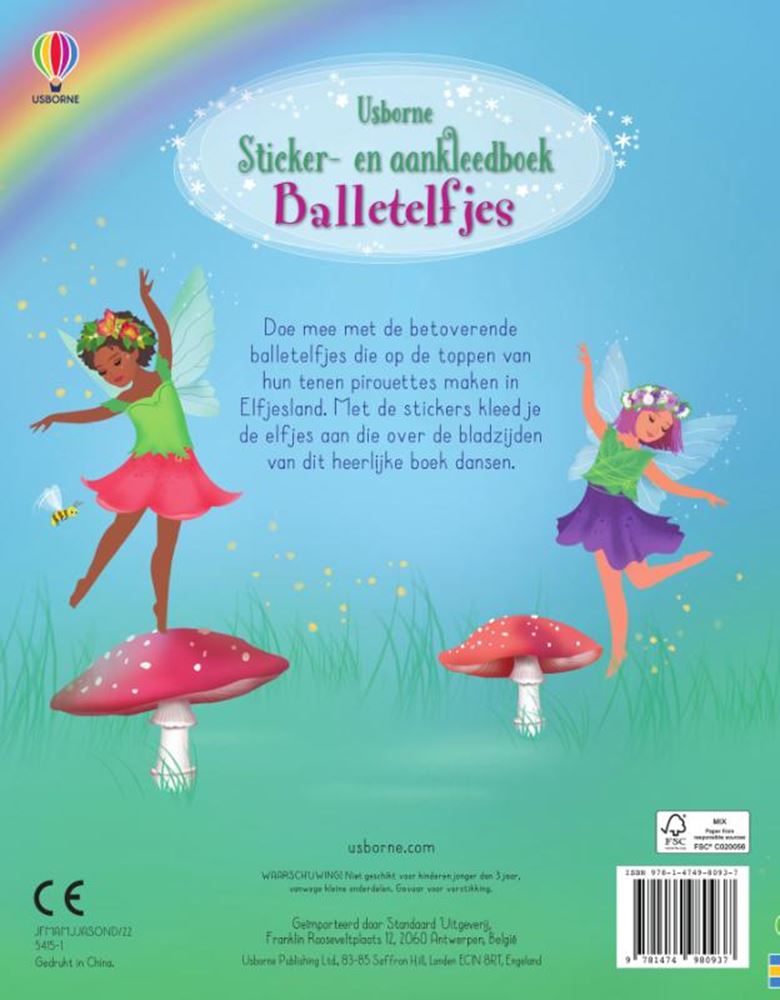Pegatina y libro para vestir hadas del ballet.