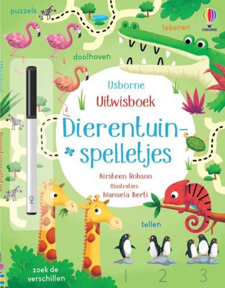 Juegos de zoológico, libro de borrado. 3+