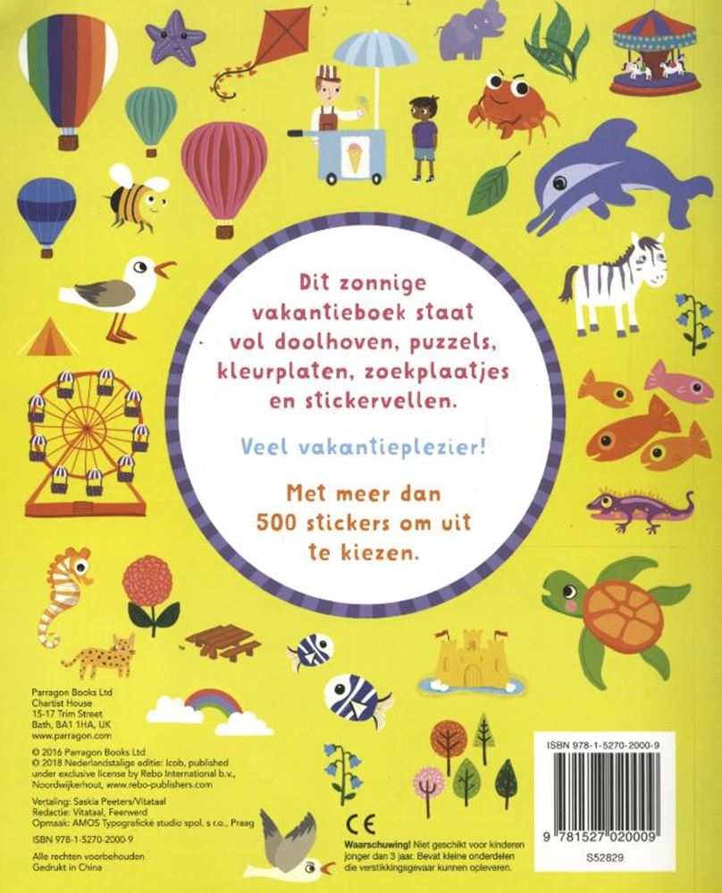 Vakantie sticker- en speelboek. 4+