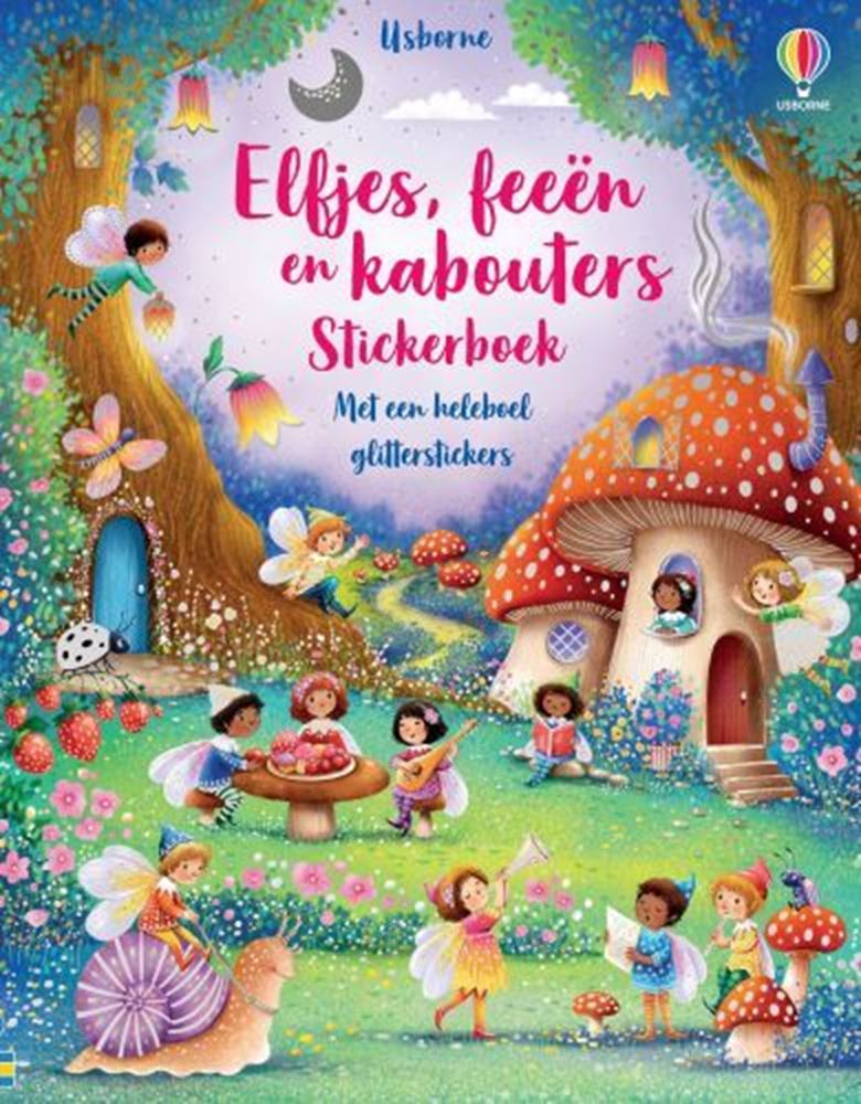 Libro di adesivi: elfi, fate e gnomi.