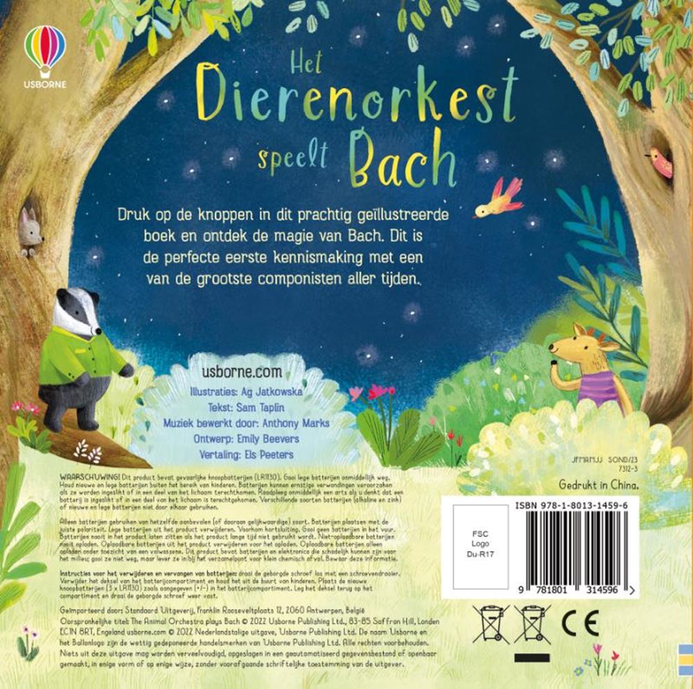 Suoni di Bach libro animali suona l'orchestra.