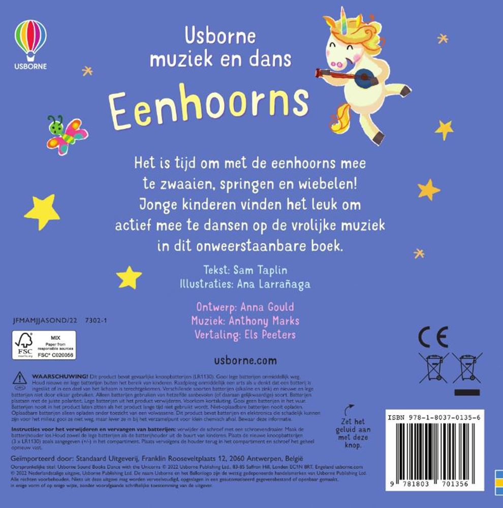 Música y baile usborne, unicornios. 4+