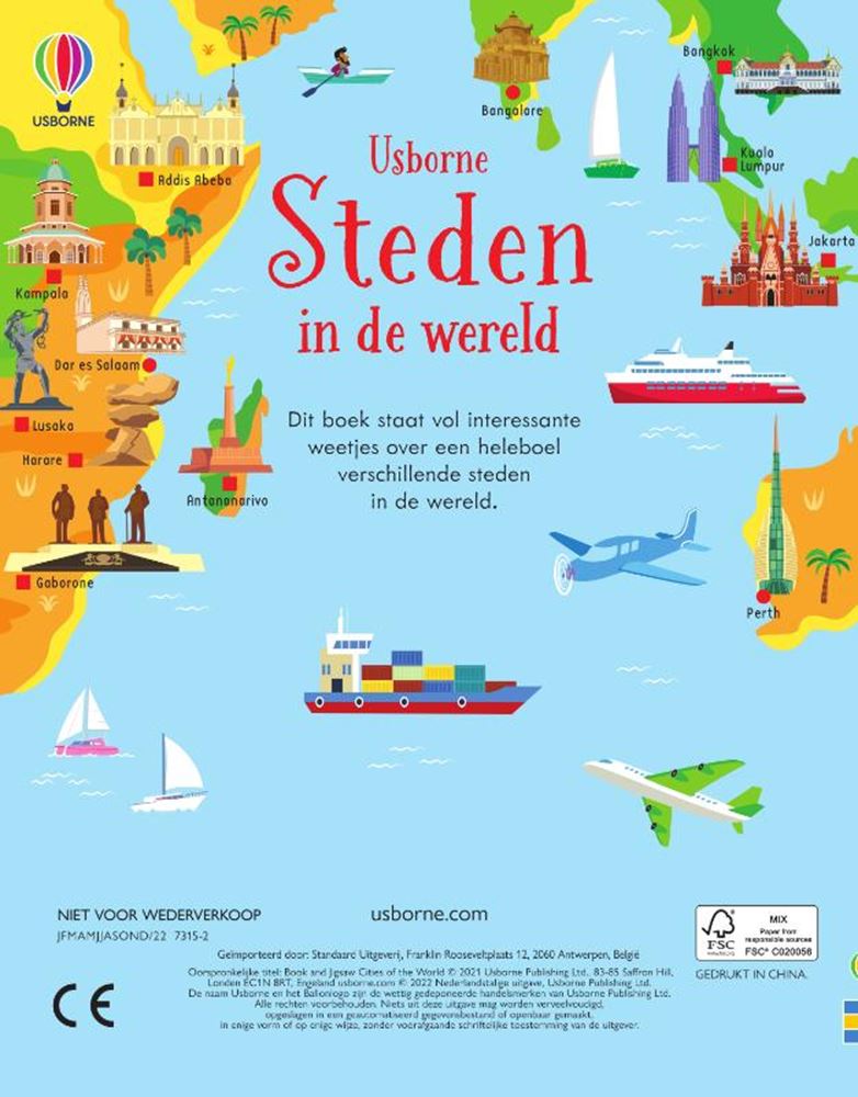 Libro con rompecabezas, ciudades del mundo. 5+