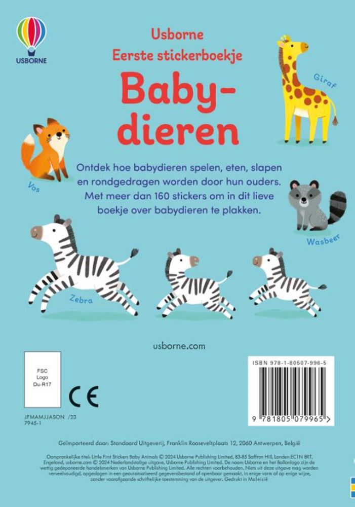 Libro di adesivi: cuccioli di animali. 3+