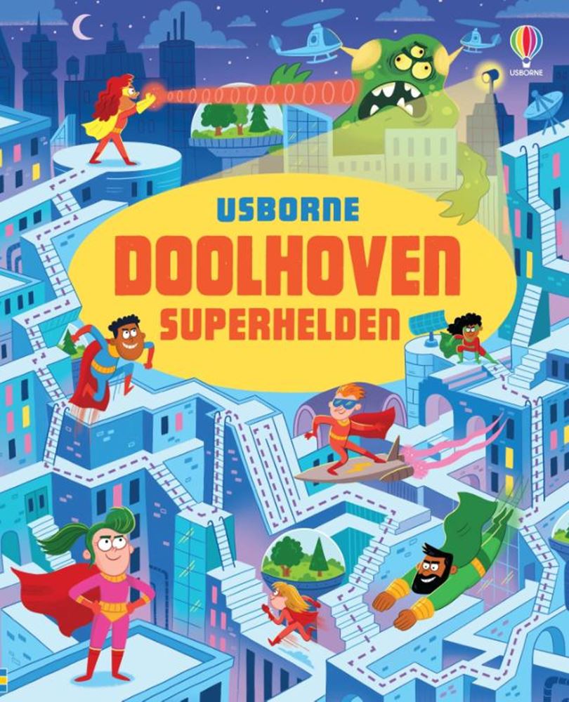 Libro de laberintos, superhéroes. 3+