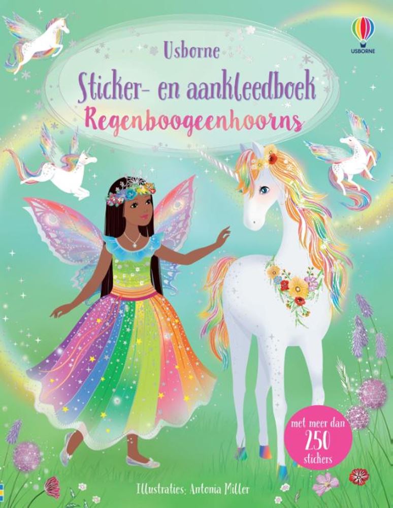 Libro di adesivi: unicorni arcobaleno. 5+