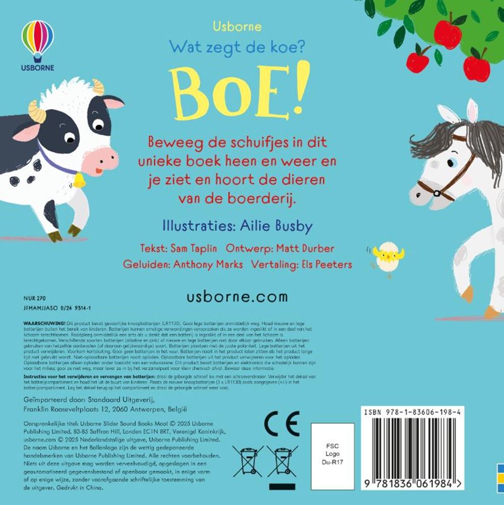 Libro sonoro: cosa dice la mucca? buu! 1+