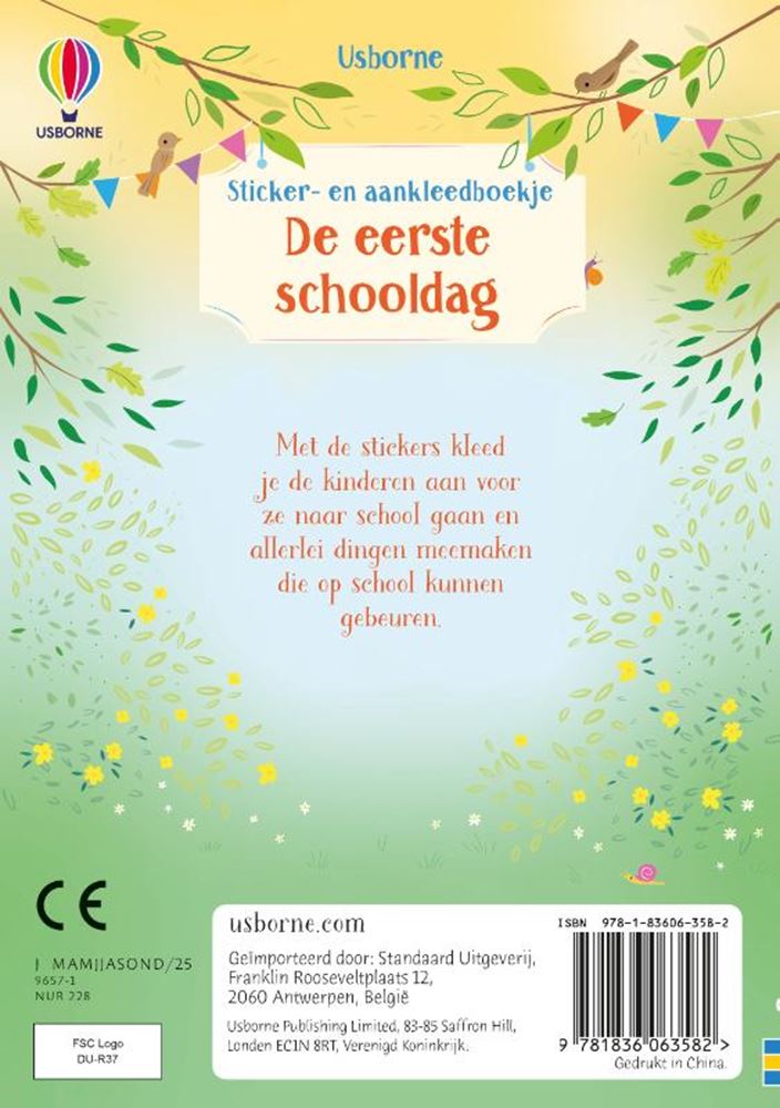 Libro de pegatinas: el primer día de clases 3+