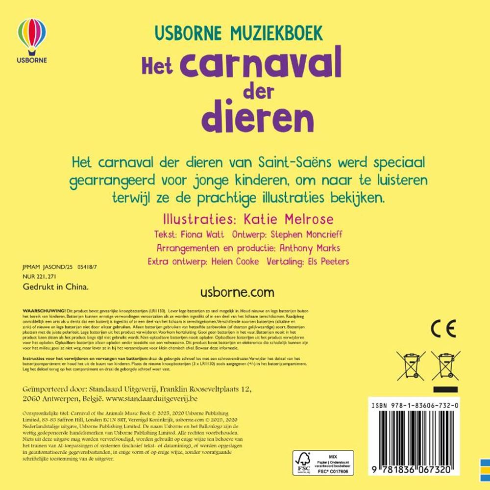 Libro sonoro el carnaval de los animales 3+
